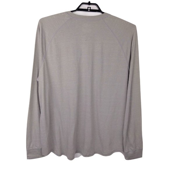 Goodfellow Long Sleeve Raglan Henley Gray Shirt - Picture 2 of 4